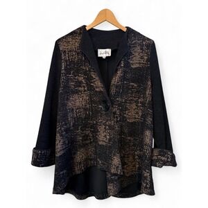 Joseph Ribkoff Wmns Black w/Metallic Gold Asymmetrical Blazer/Jacket 1 Button S